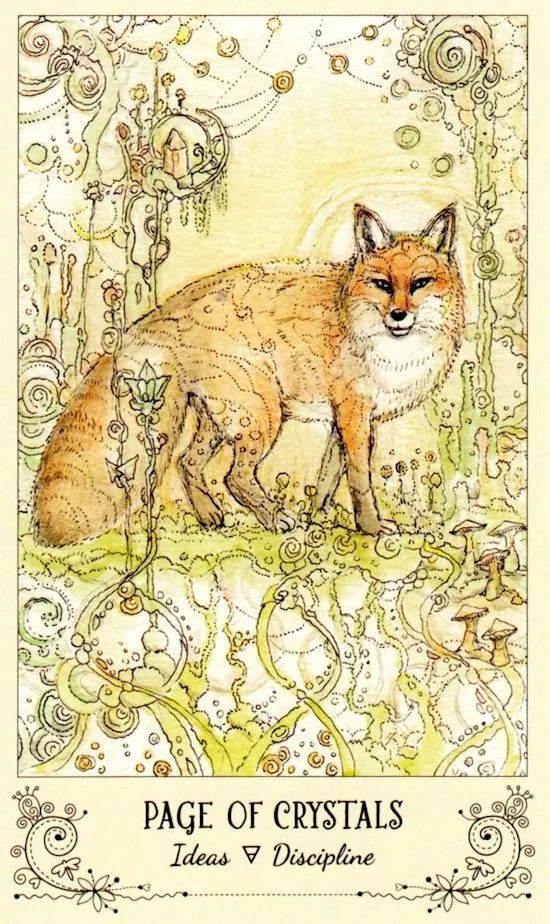 Page of Crystals card from the Spiritsong Tarot deck