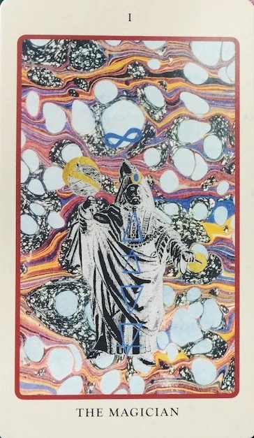 The Magician card from the Spolia Tarot deck
