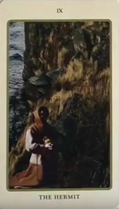 The Hermit card from the Spolia Tarot deck