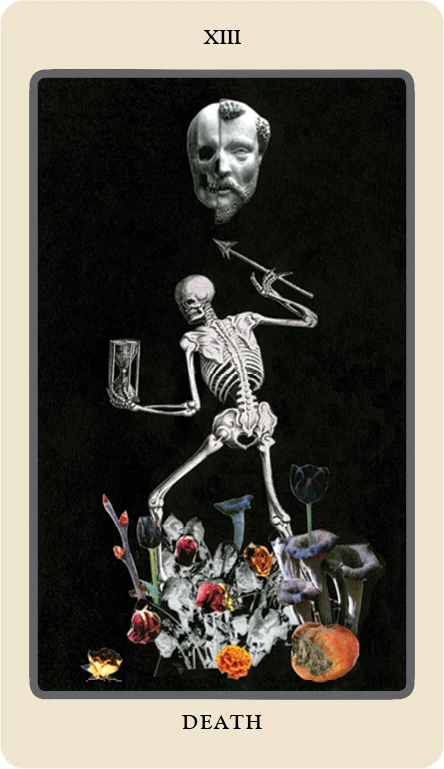 Death card from the Spolia Tarot deck by Jen May and Jessa Crispin