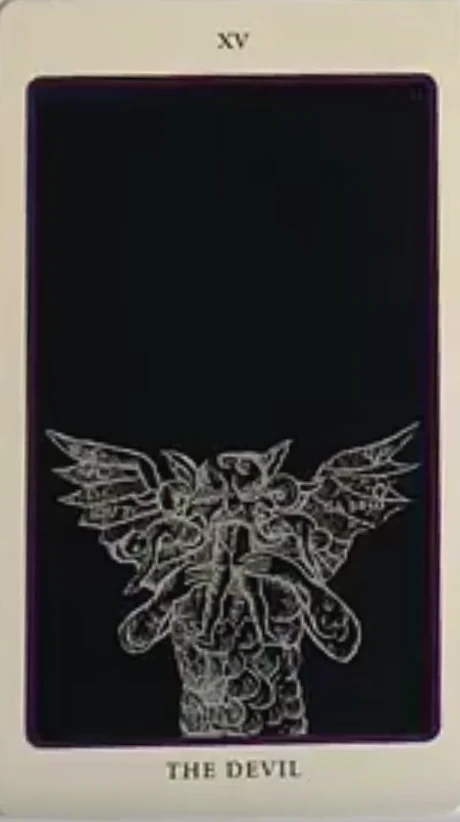 The Devil card from the Spolia Tarot deck