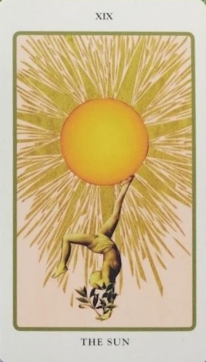 The Sun card from the Spolia Tarot deck