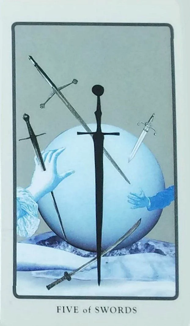 Five of Swords card from the Spolia Tarot deck