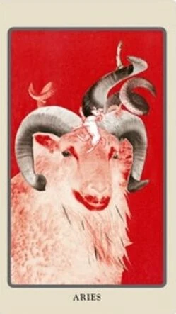 Aries card from the Spolia Tarot deck by Jen May and Jessa Crispin
