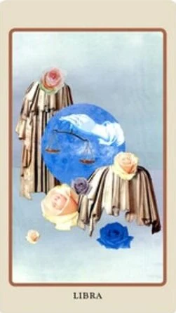 Libra card from the Spolia Tarot deck by Jen May and Jessa Crispin