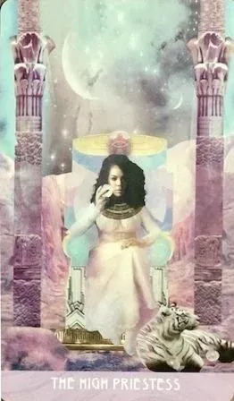 The High Priestess card from The Starchild Tarot Akashic by Danielle Noel