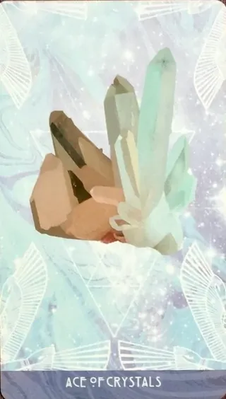 Ace of Crystals card from The Starchild Tarot Akashic by Danielle Noel