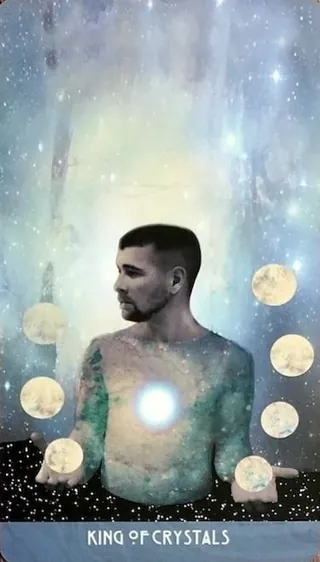 King of Crystals card from The Starchild Tarot Akashic by Danielle Noel