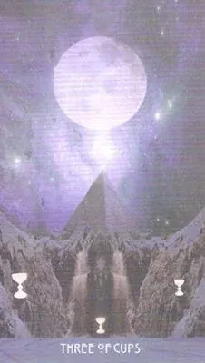 Three of Cups card from The Starchild Tarot Akashic by Danielle Noel