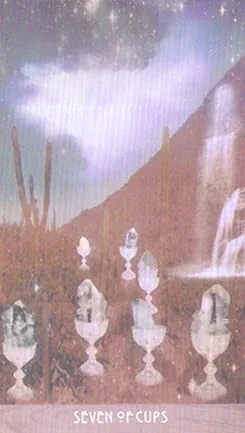 Seven of Cups card from The Starchild Tarot Akashic by Danielle Noel