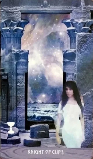Knight of Cups card from The Starchild Tarot Akashic by Danielle Noel