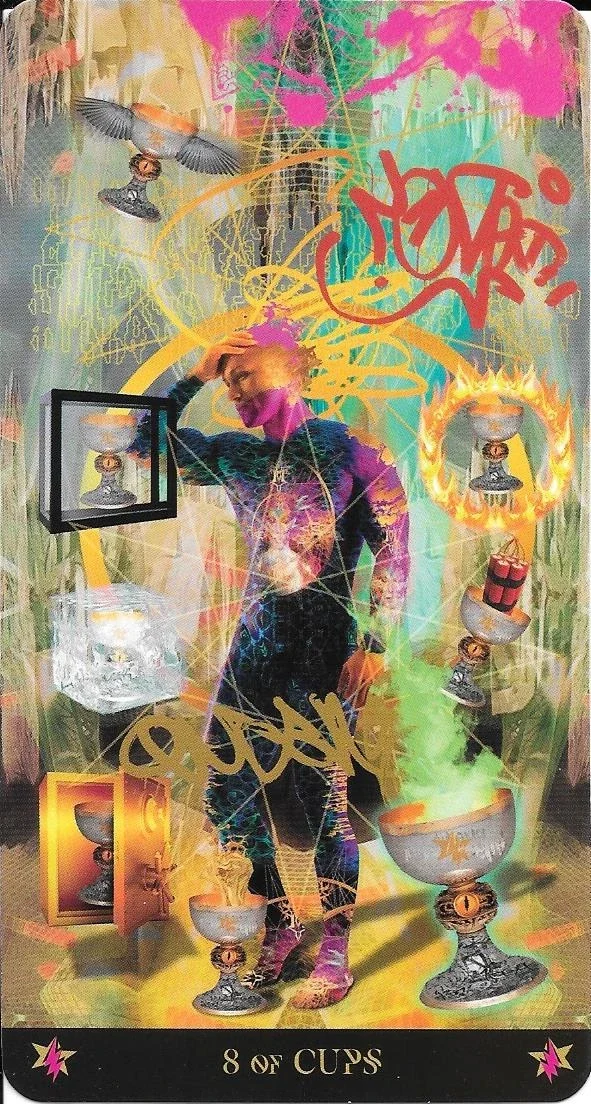 Eight of Cups card from the Starman Tarot deck