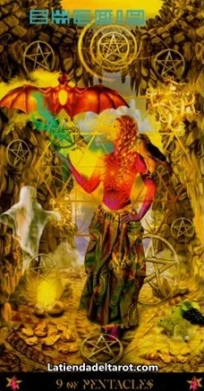 Nine of Pentacles card from the Starman Tarot deck