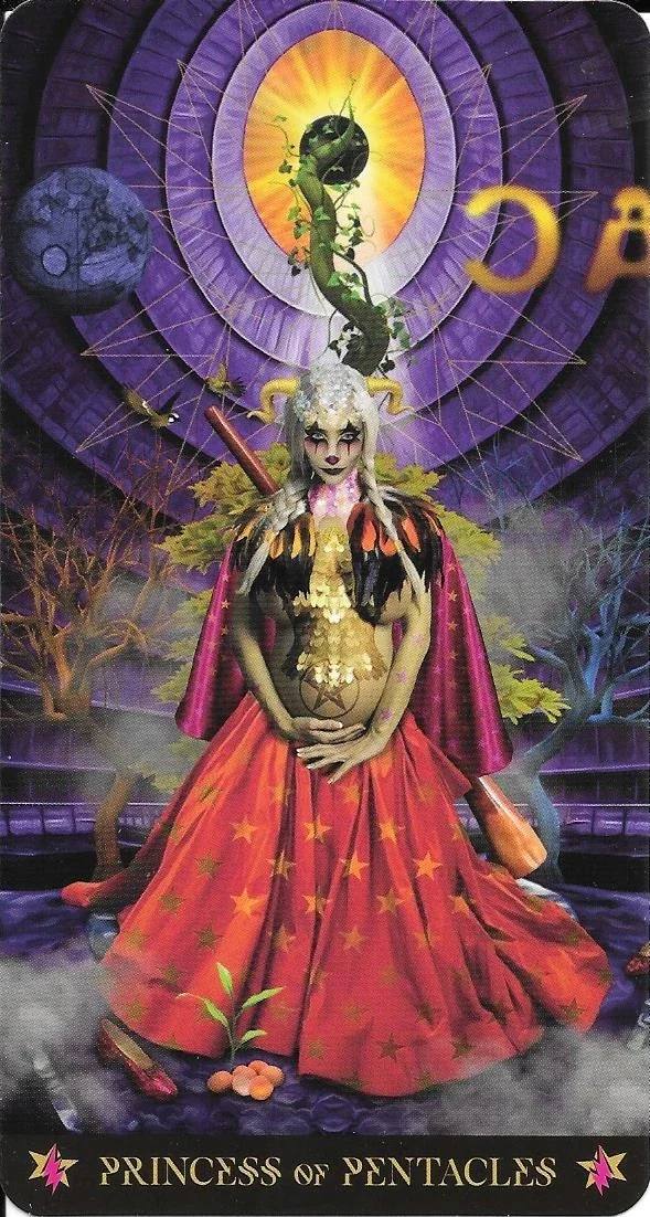 Princess of Pentacles card from the Starman Tarot deck