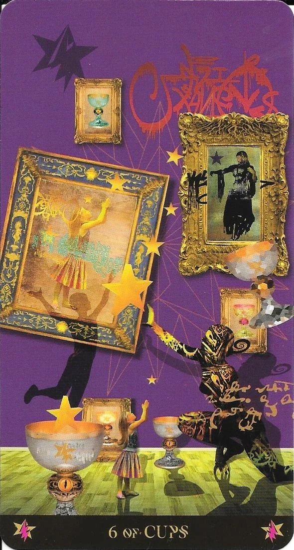 Six of Cups card from the Starman Tarot deck