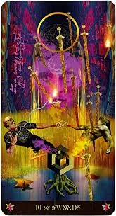 Ten of Swords card from the Starman Tarot deck