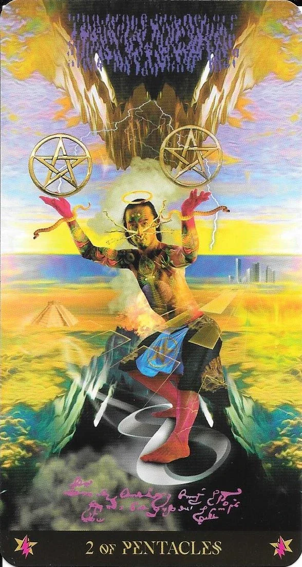 Two of Pentacles card from the Starman Tarot deck