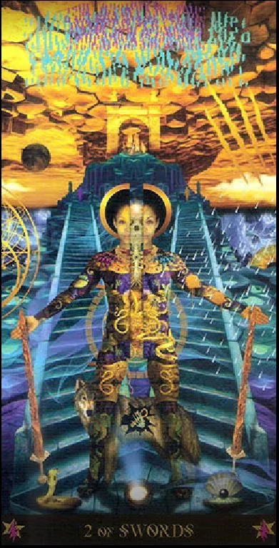 Two of Swords card from the Starman Tarot deck