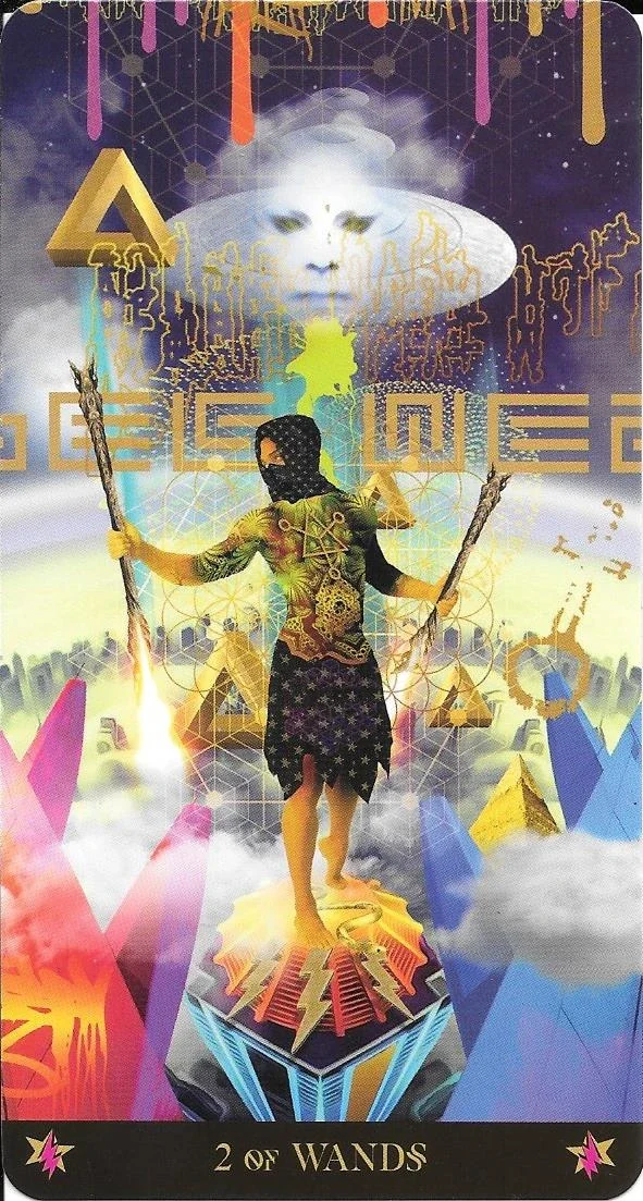 Two of Wands card from the Starman Tarot deck