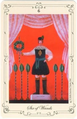 Six of Wands card from Stella's Simple Tarot