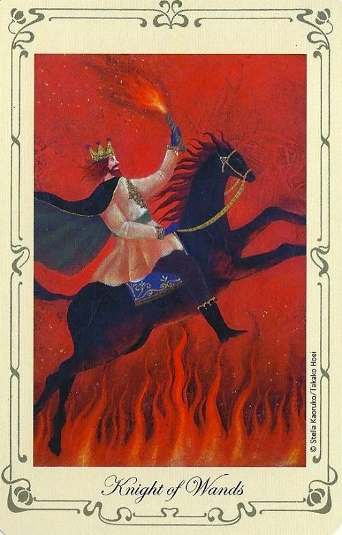 Knight of Wands card from Stella's Simple Tarot