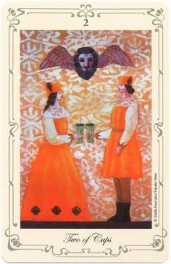 Two of Cups card from Stella's Simple Tarot