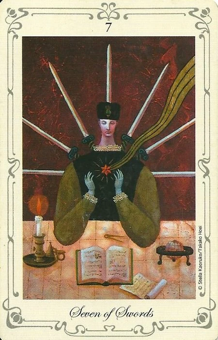 Seven of Swords card from Stella's Simple Tarot
