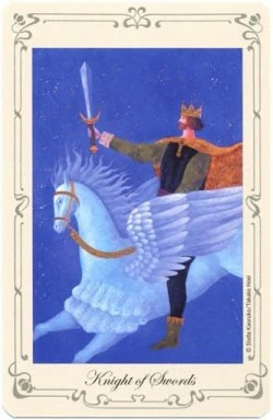 Knight of Swords card from Stella's Simple Tarot