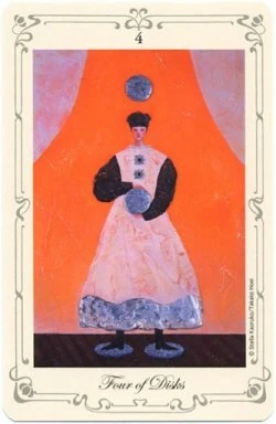 Four of Disks card from Stella's Simple Tarot