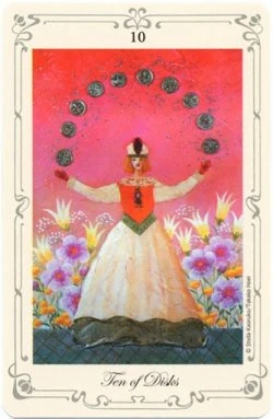 Ten of Disks card from Stella's Simple Tarot