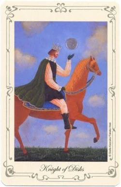 Knight of Disks card from Stella's Simple Tarot