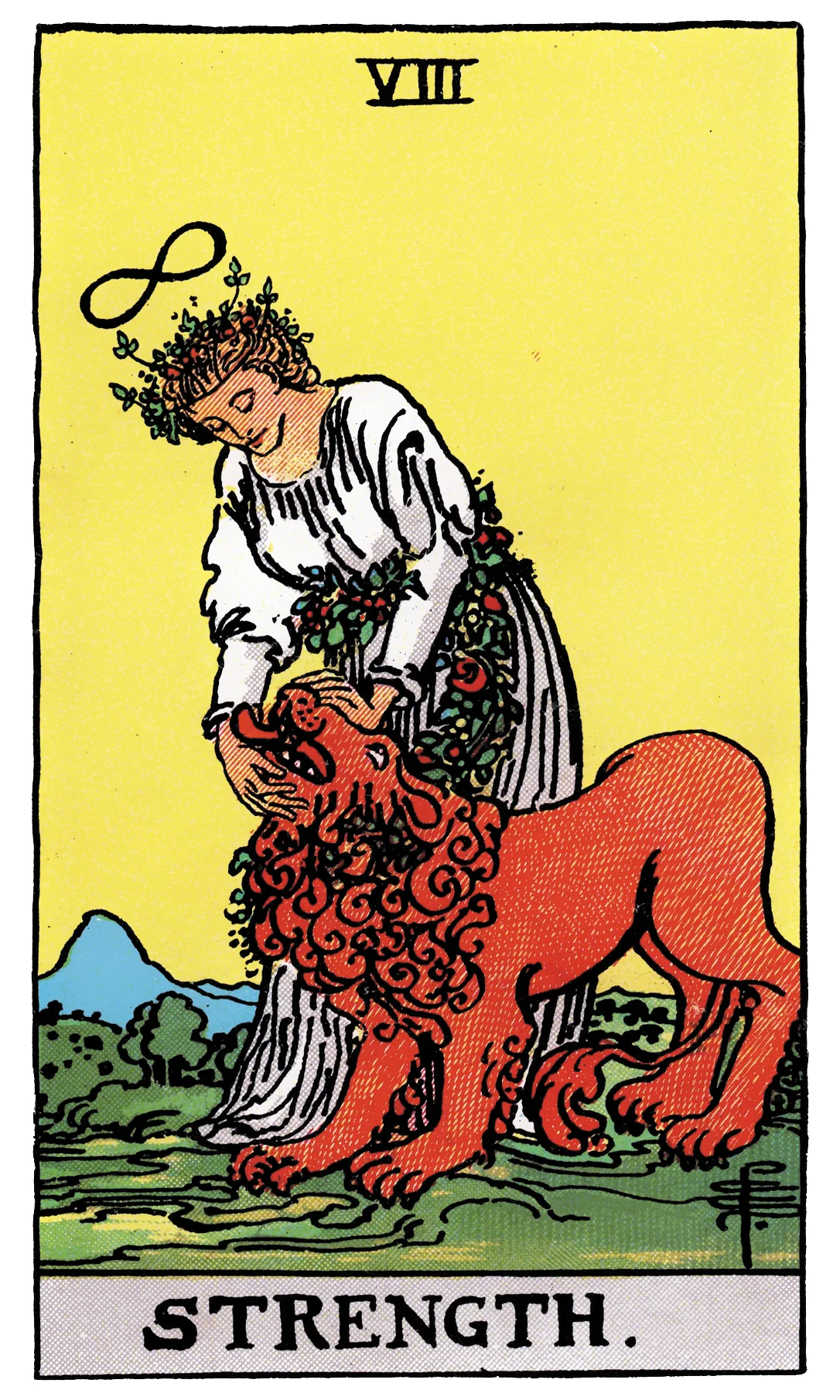 Strength card from the Rider-Waite-Smith Tarot deck by Rider