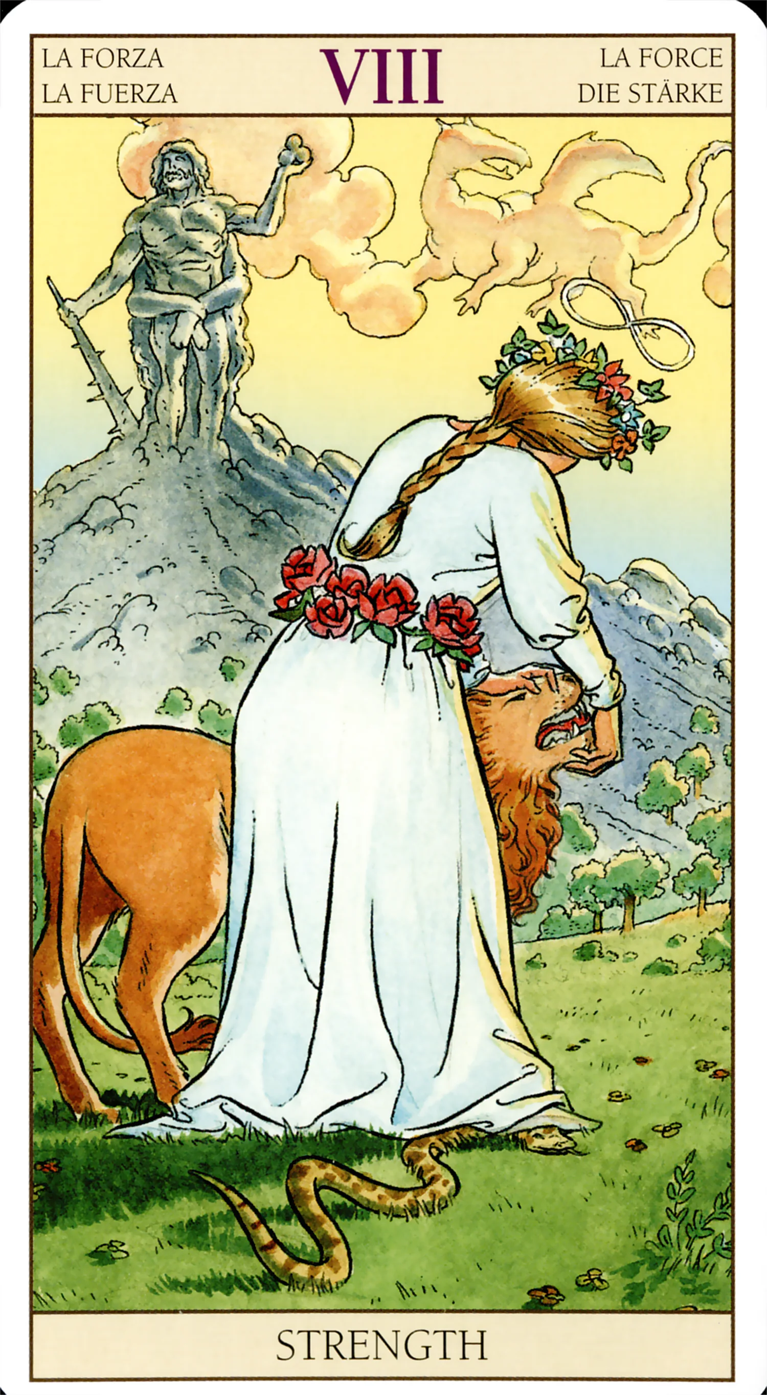 Strength card from the Tarot of the New Vision deck by Lo Scarabeo