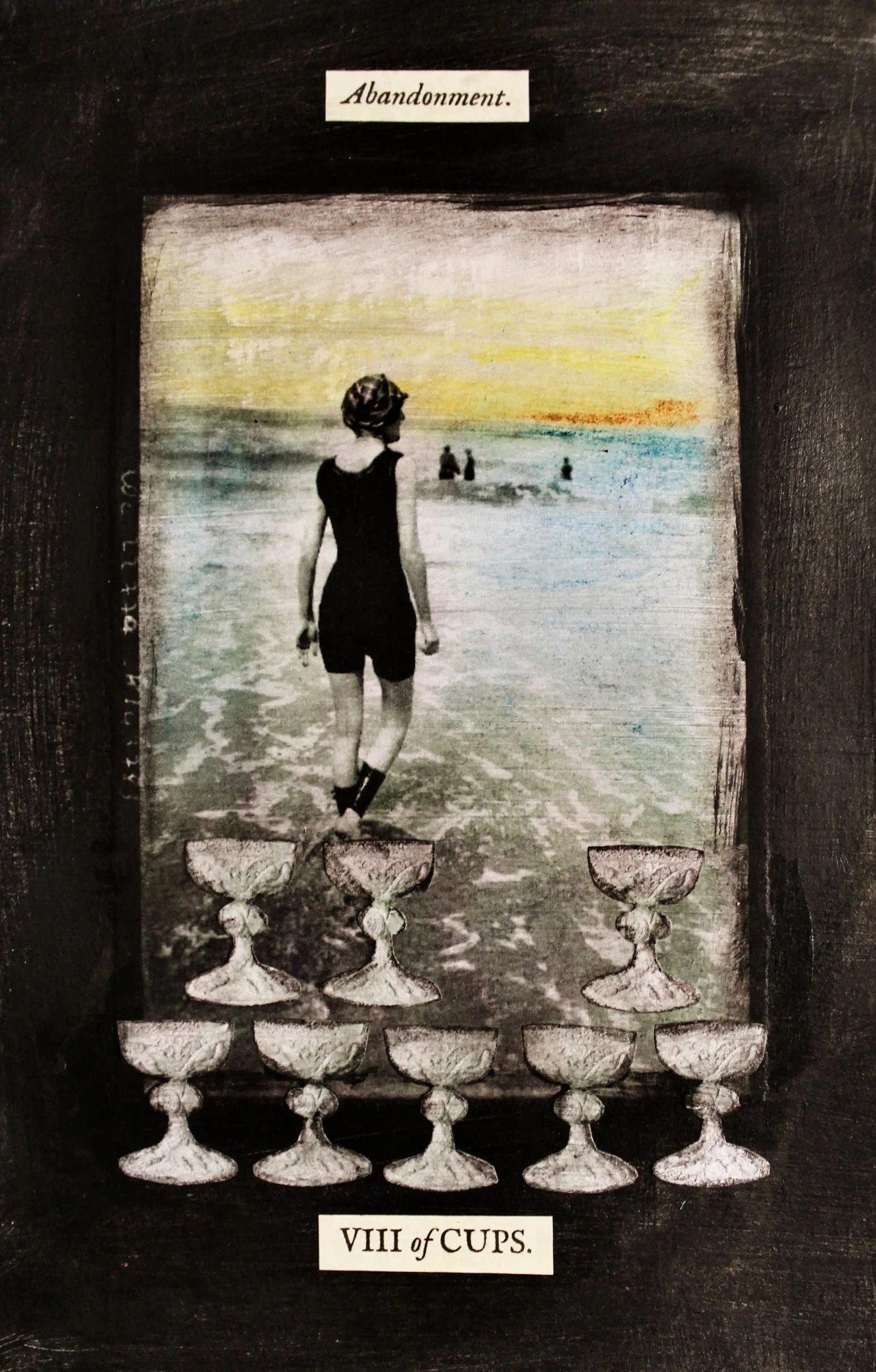 Eight of Cups card from The Stretch Tarot deck by Joseph Stretch
