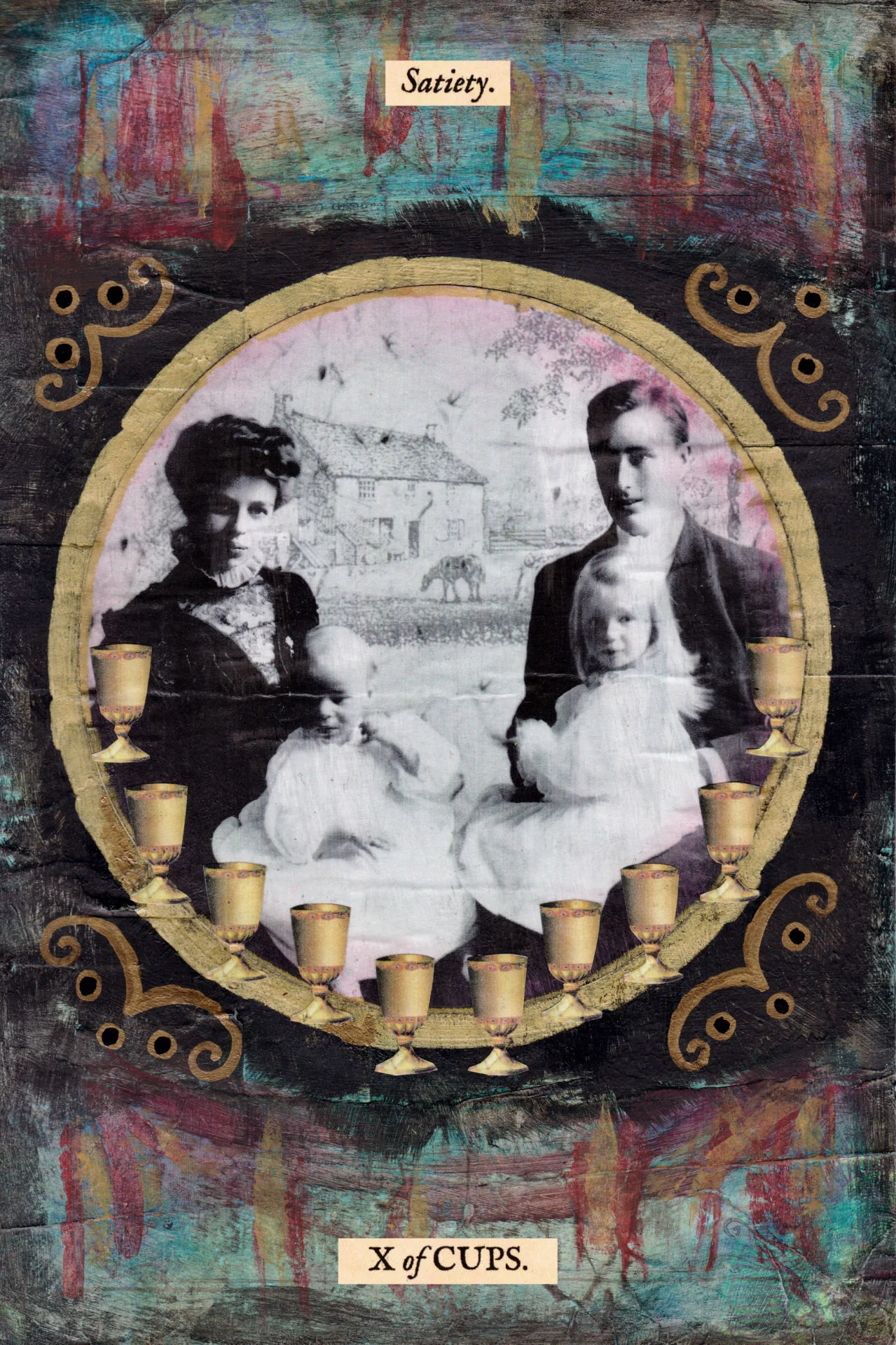 Ten of Cups card from The Stretch Tarot by Joseph Stretch