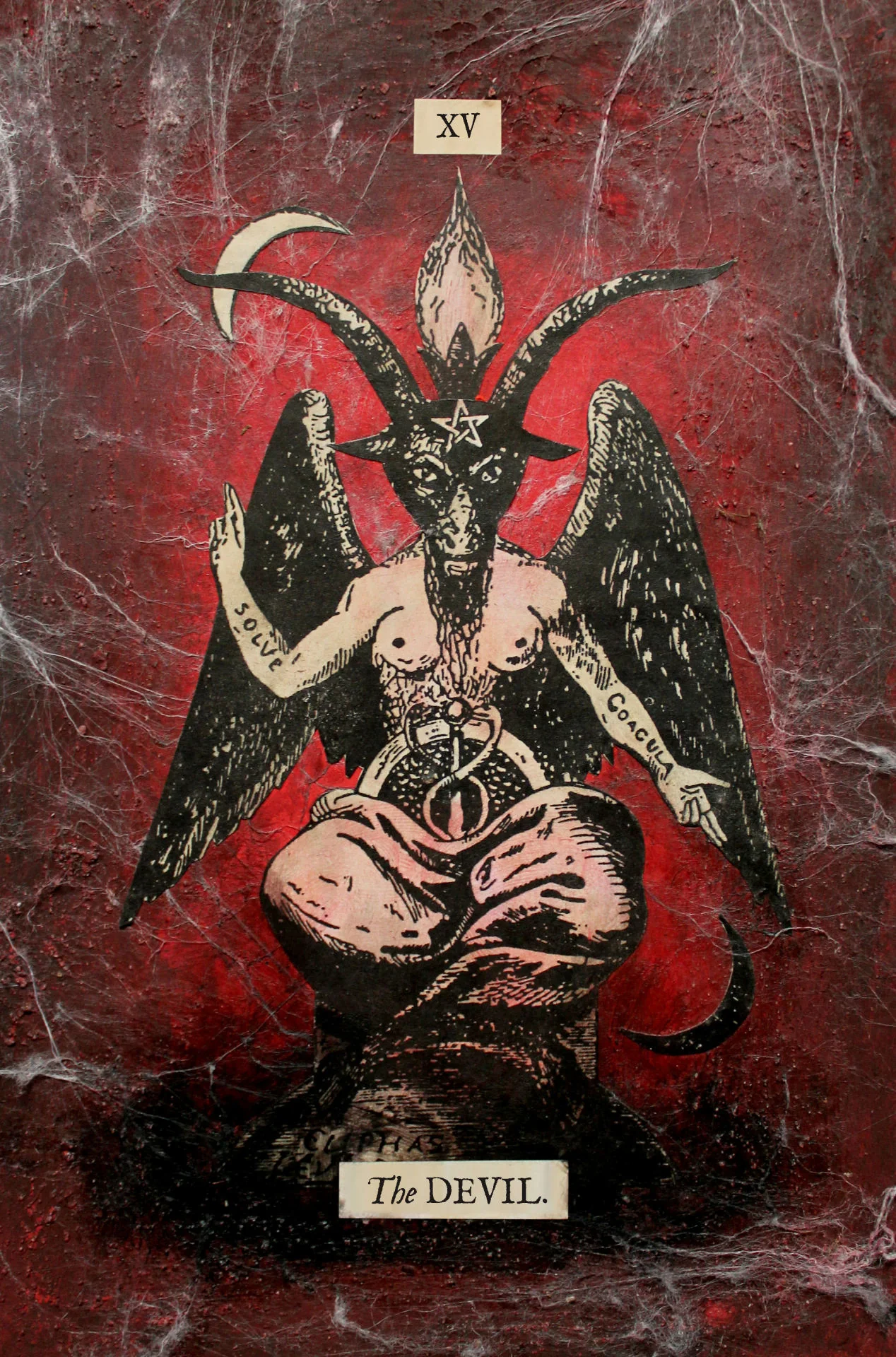 The Devil card from The Stretch Tarot by Joseph Stretch