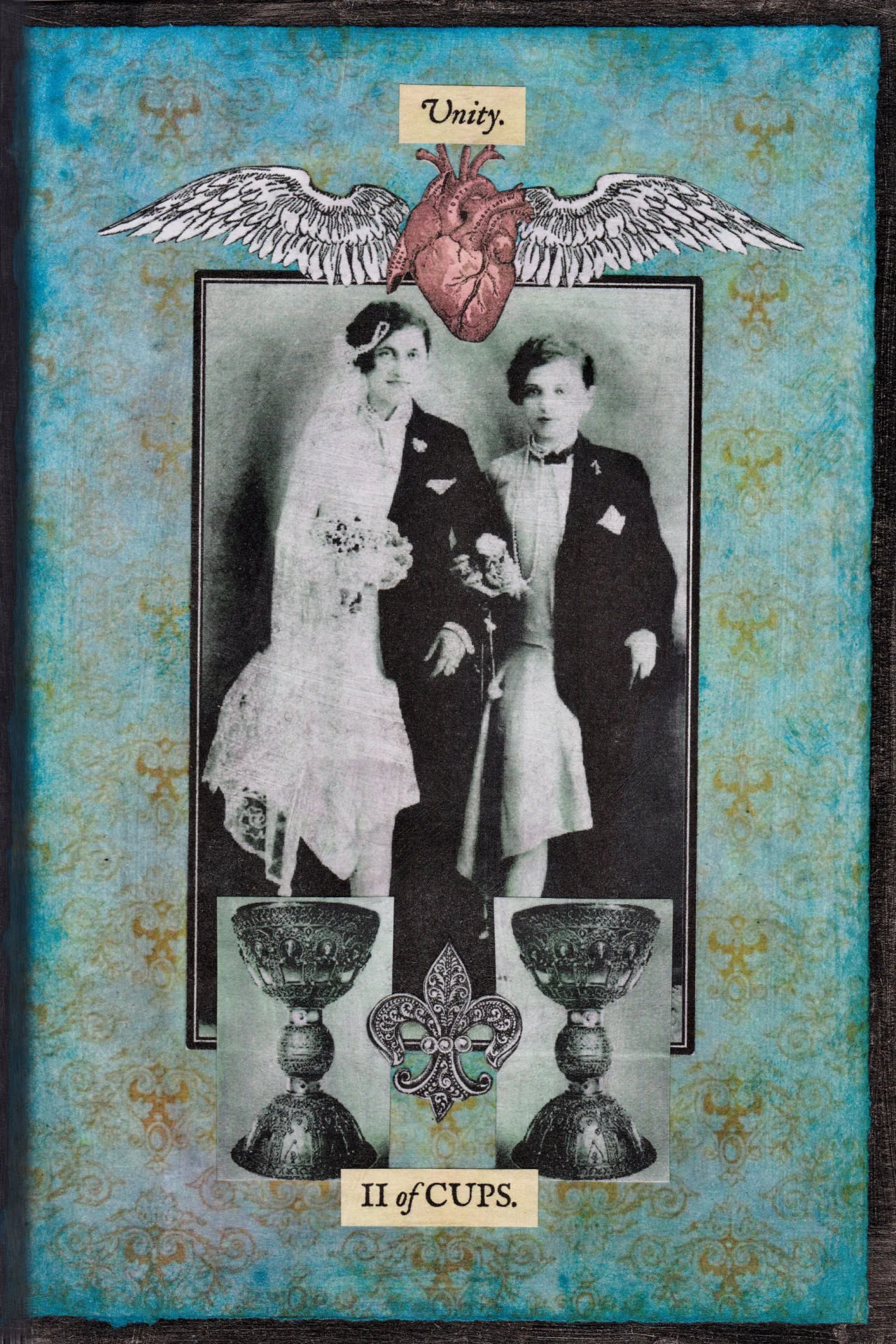 Two of Cups card from The Stretch Tarot deck by Joseph Stretch