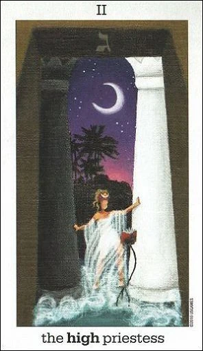 The High Priestess card from the Sun and Moon Tarot deck by Vanessa Decort