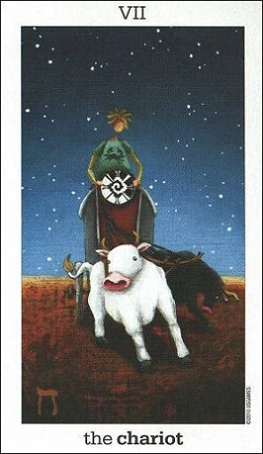 The Chariot card from the Sun and Moon Tarot deck by Vanessa Decort