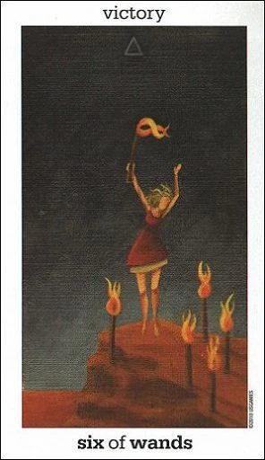 Six of Wands card from the Sun and Moon Tarot deck by Vanessa Decort