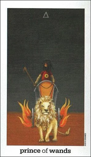 Prince of Wands card from the Sun and Moon Tarot deck by Vanessa Decort