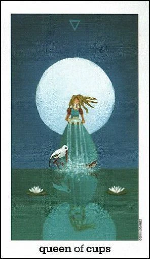 Queen of Cups card from the Sun and Moon Tarot deck by Vanessa Decort