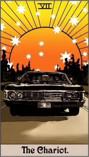 The Chariot card from Britanee LeeAnn’s Supernatural Tarot artwork set