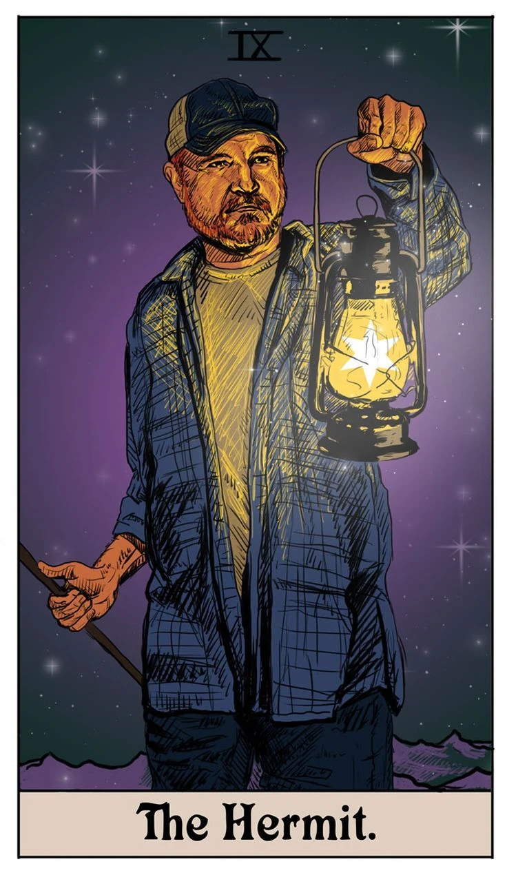The Hermit card from the Supernatural Tarot artwork set by Britanee LeeAnn