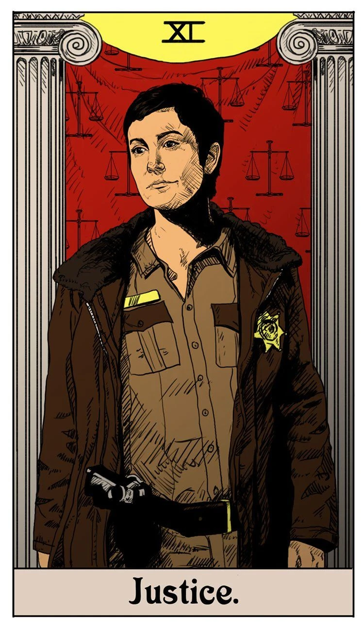 Justice card from the Supernatural Tarot artwork set by Britanee LeeAnn