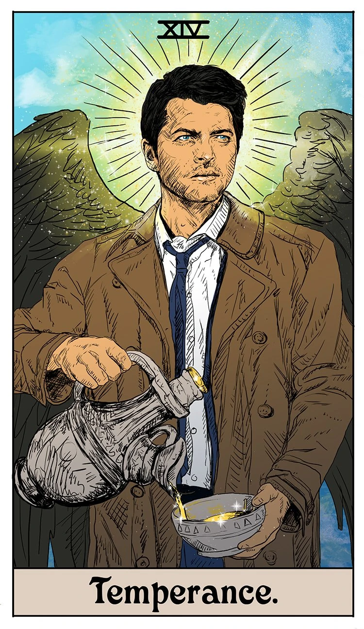 Temperance card from the Supernatural Tarot artwork set by Britanee LeeAnn