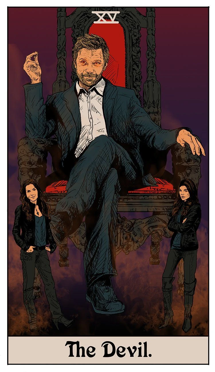 The Devil card from the Supernatural Tarot artwork set by Britanee LeeAnn