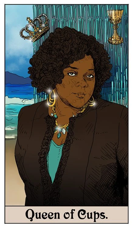 Queen of Cups card from the Supernatural Tarot artwork set by Britanee LeeAnn