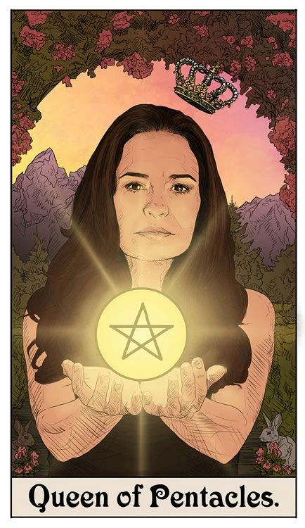 Queen of Pentacles card from Britanee LeeAnn’s Supernatural Tarot artwork set