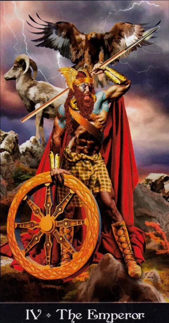 The Emperor card from the Tarot Apokalypsis deck